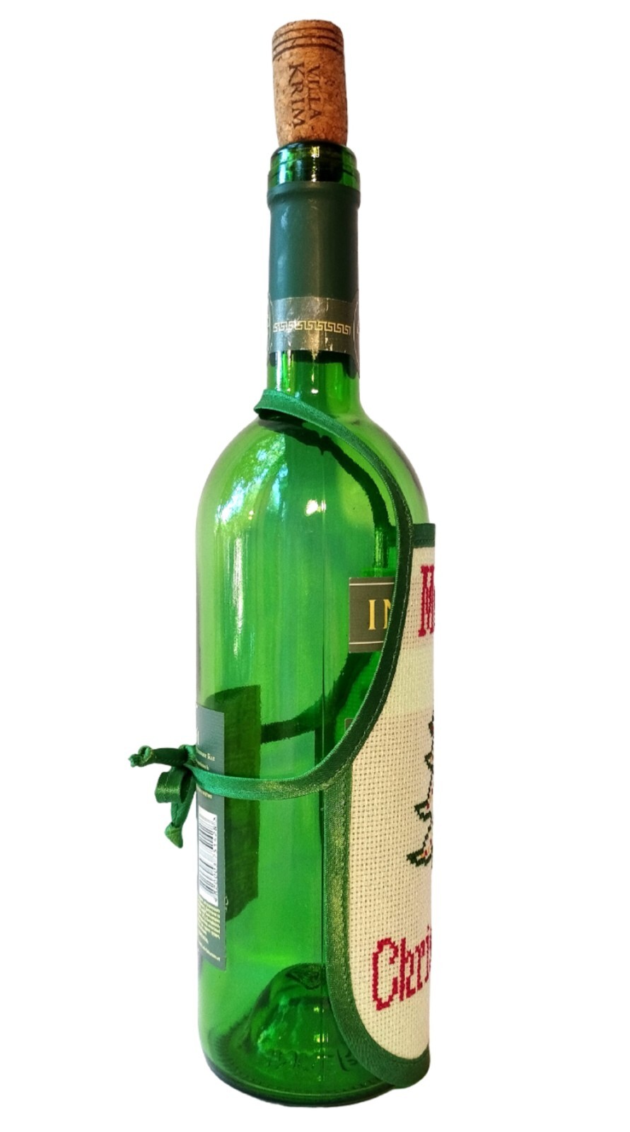 Christmas Holiday Decoration Decor for Table Wine Bottle Apron Christmas Card