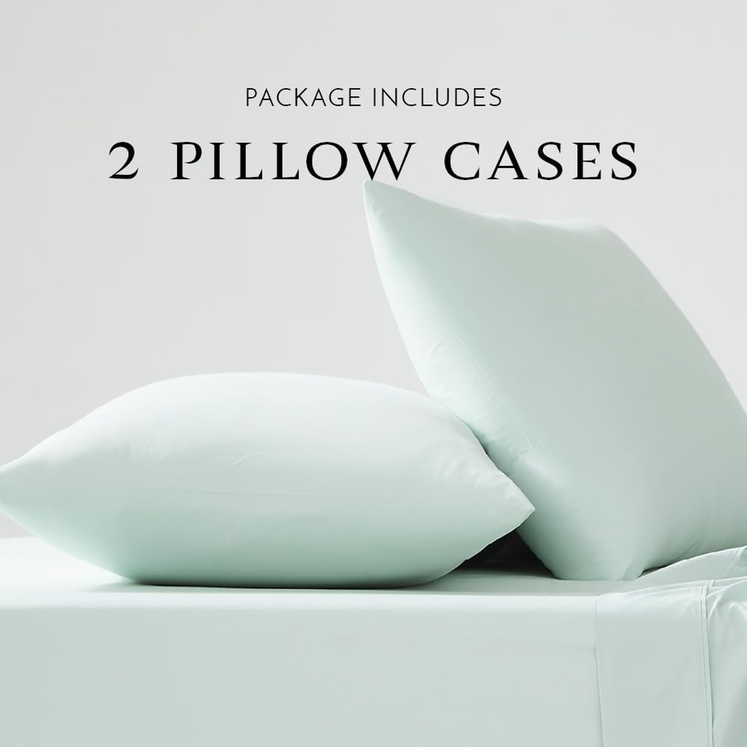 Linen Closet 100% Cotton Pillow Cases Standard Size Set of 2, Sea Green, 400 …