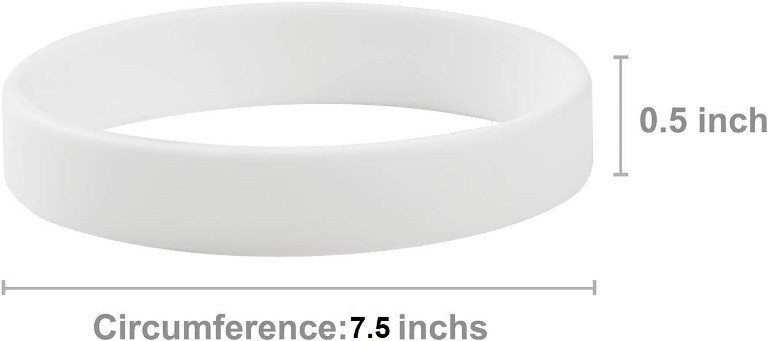 White Rubber Bracelets, Solid Color Silicone Wristband Waterproof Casual Kid