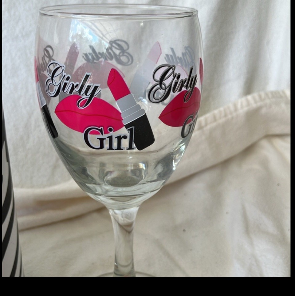 Lot Of 2 Wedding/Bachelorette Party/Girls Trip/Celebrate- Novelty Wine Glasses