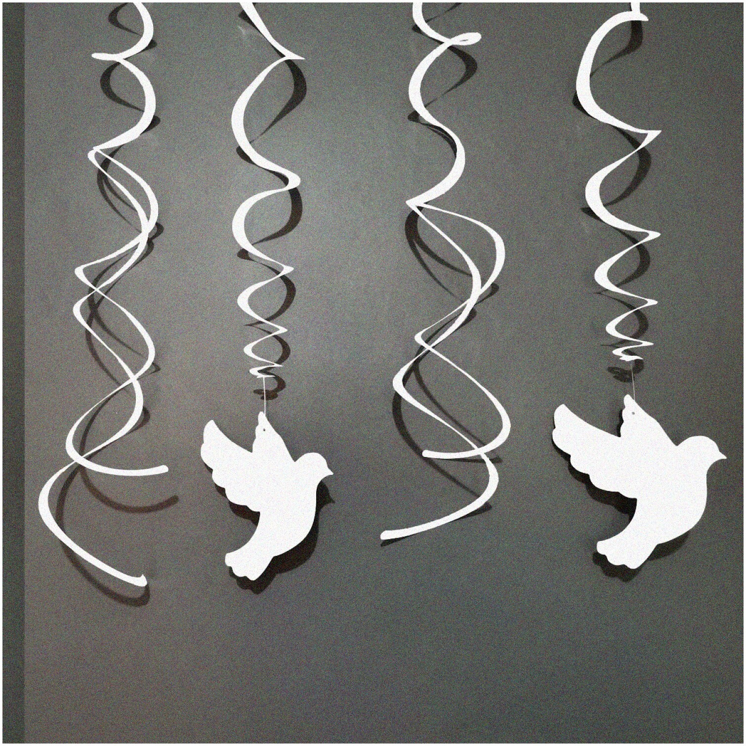 White Pigeon Swirls Hanging Decorations for Celebrations