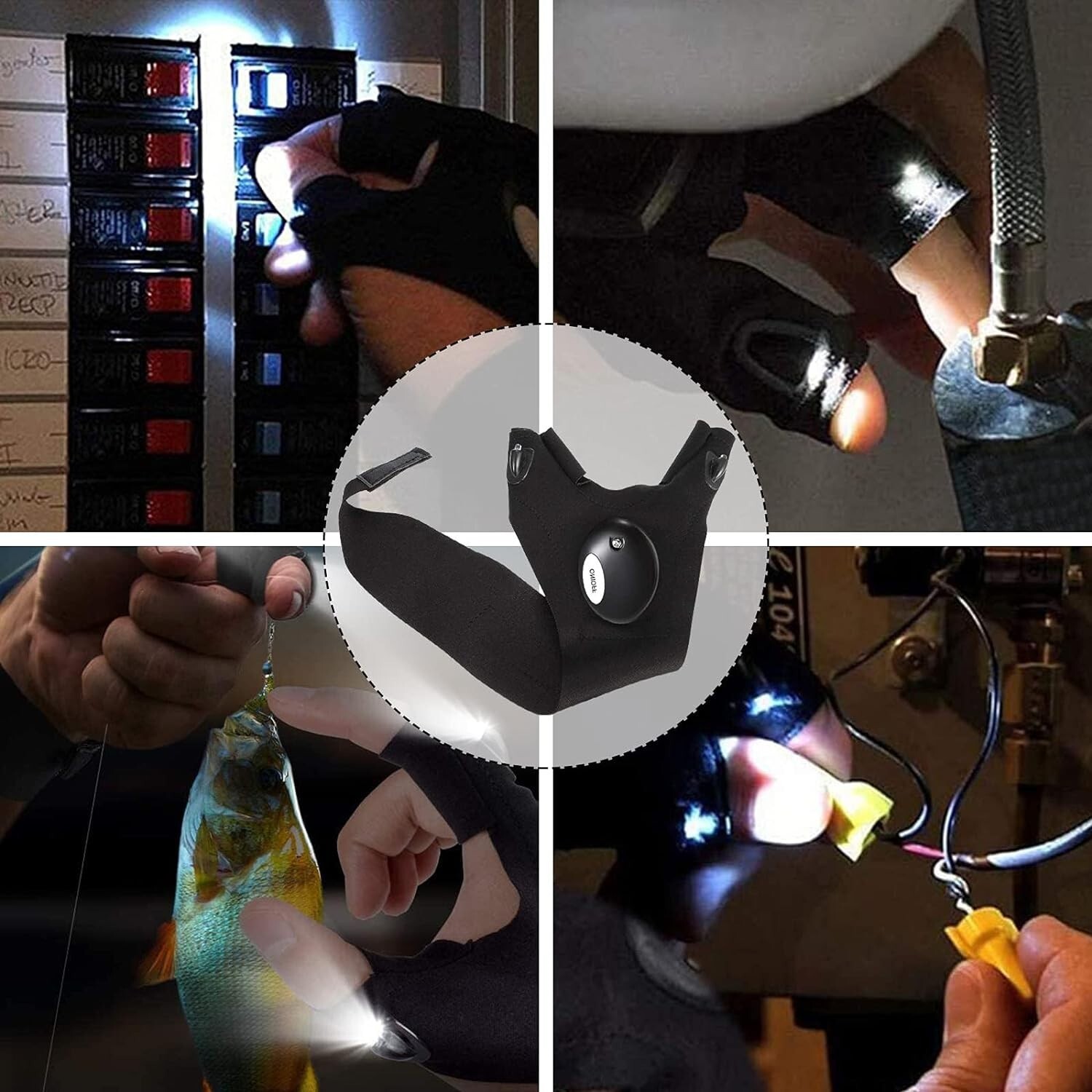 Cool LED Flashlight Gloves Birthday Xmas Gadget Gift For Men Dad Him BF Son Boy