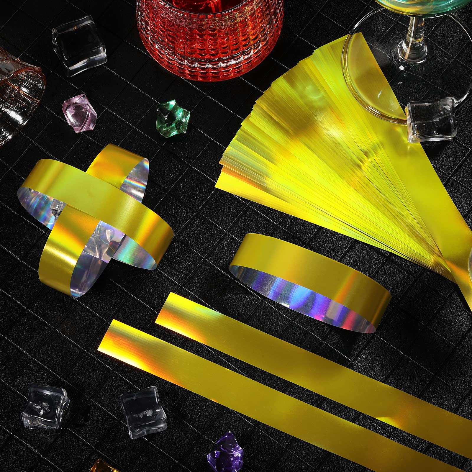 500 Pack Holographic Plastic Wristbands Paper Wrist Bands Waterproof Neon Wristb