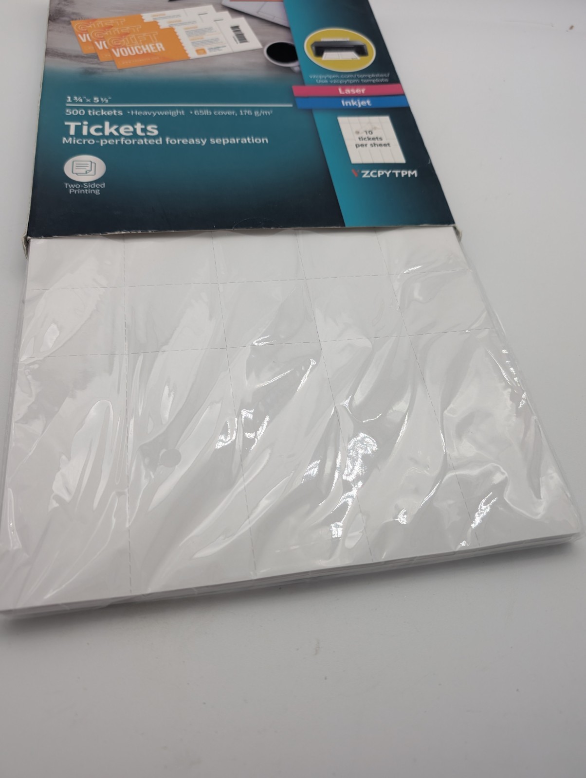 500 Printable Tickets with Tear-Away Stubs,1.75X5.5 Inch Custom Raffle Tickets f