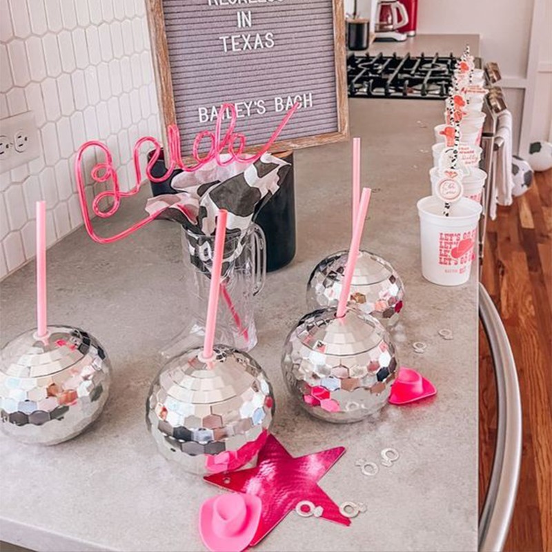 Disco Ball Cocktail Cups, Wedding Bridal Bachelorette Party Decorations.