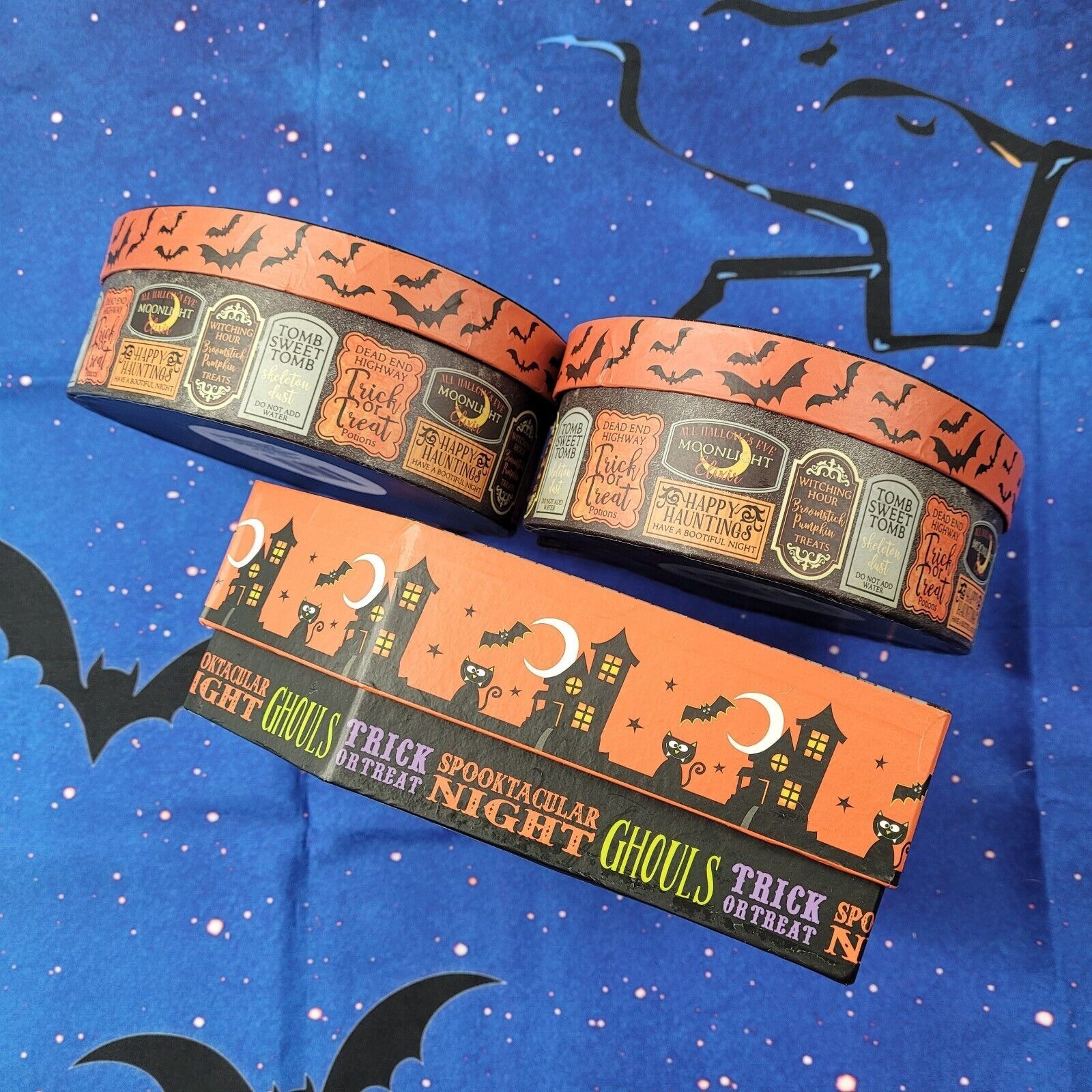 Halloween Treat Boxes: 2 Jack-o-lantern & 1 Haunted House