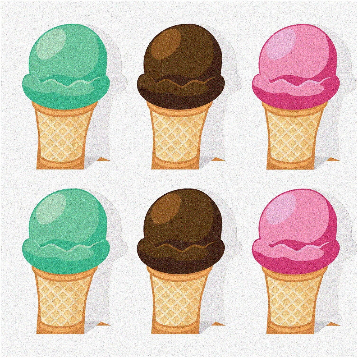 Set of 6 Summer Ice Cream Cone Cardstock Centerpieces
