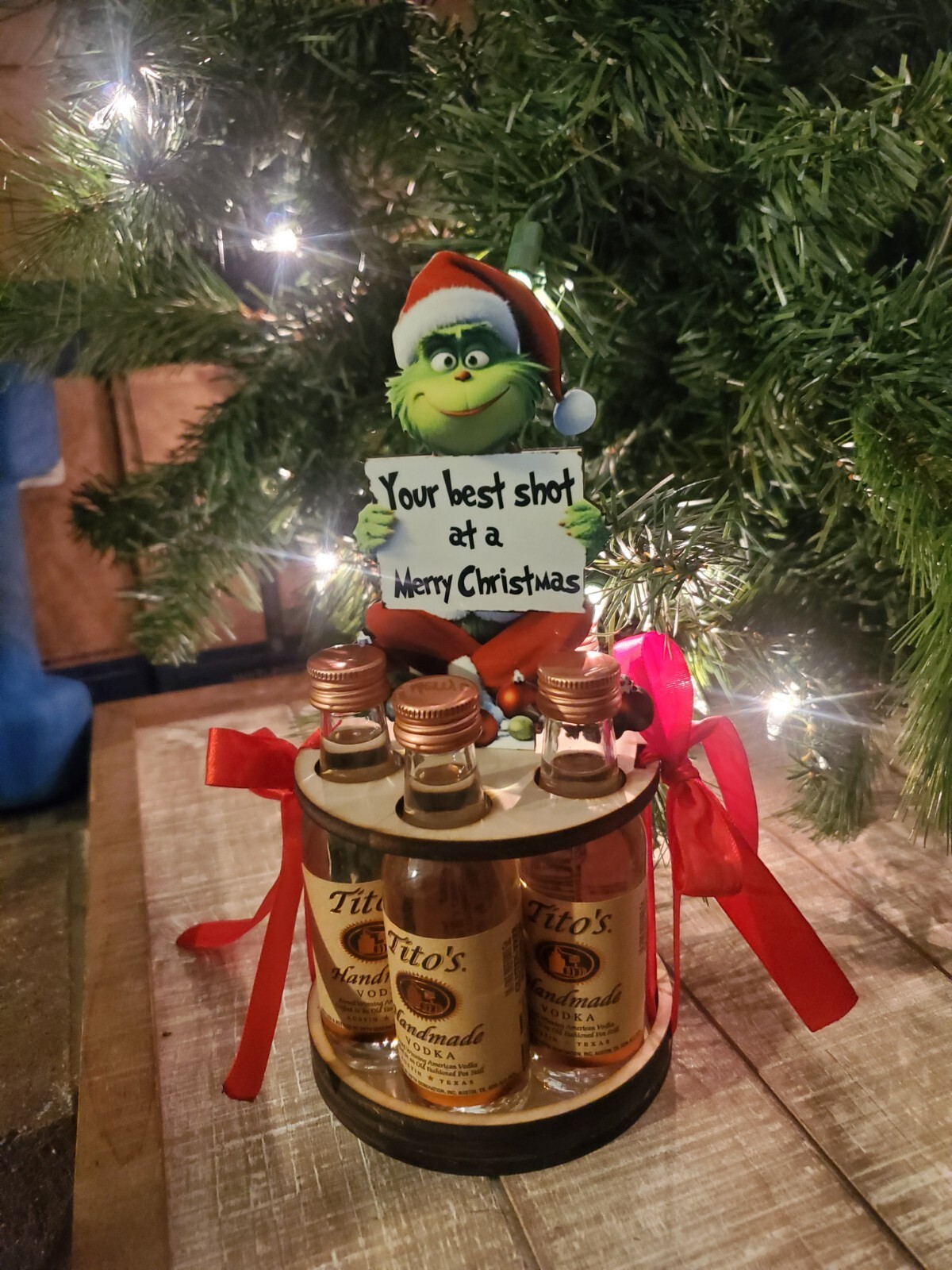 Grinch Mini Bottle Holder- Cool Birthday Christmas Gifts for Him Her, Grinchmas