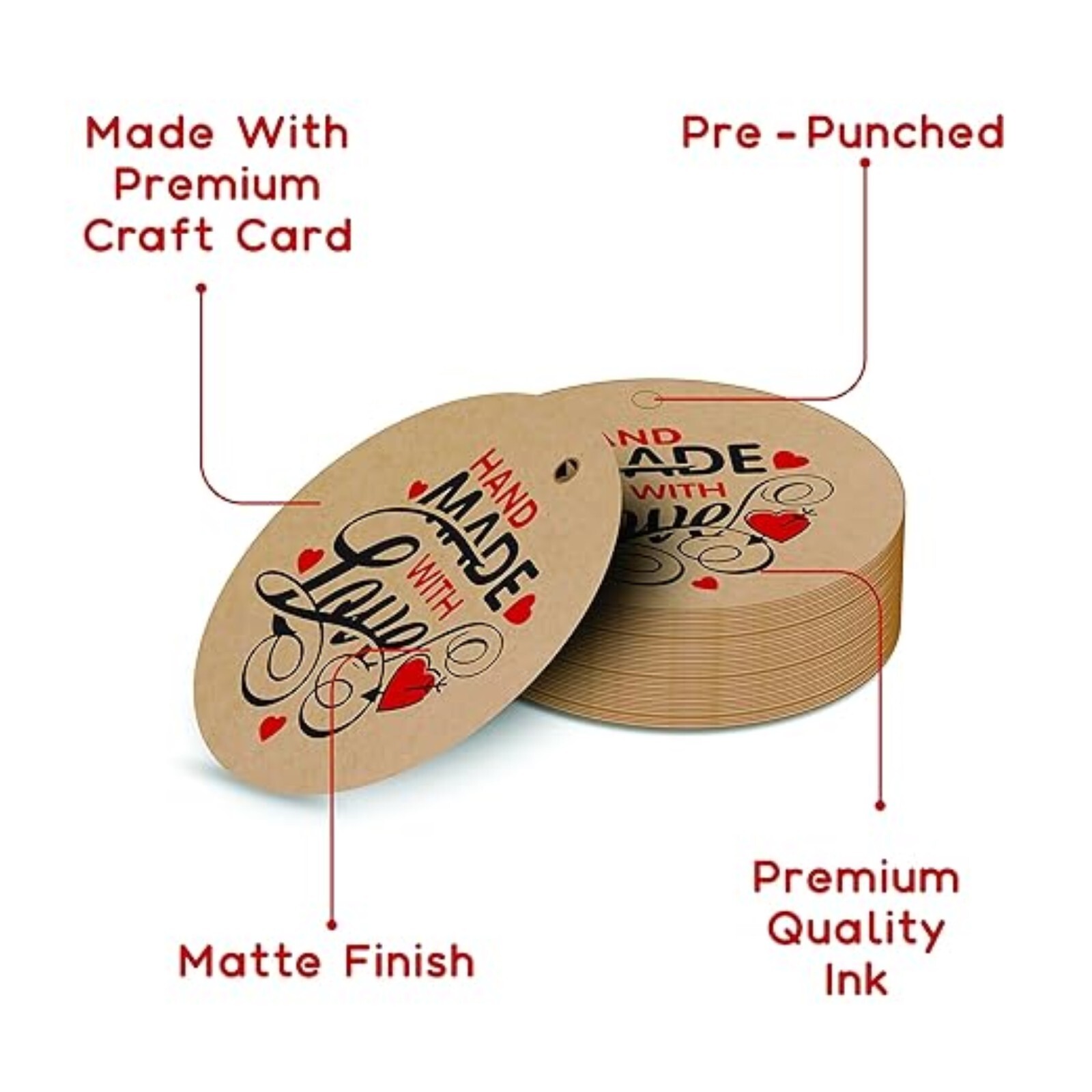Personalized Kraft Tags with Jute Rope | Handmade with Love | Return Gift Decor