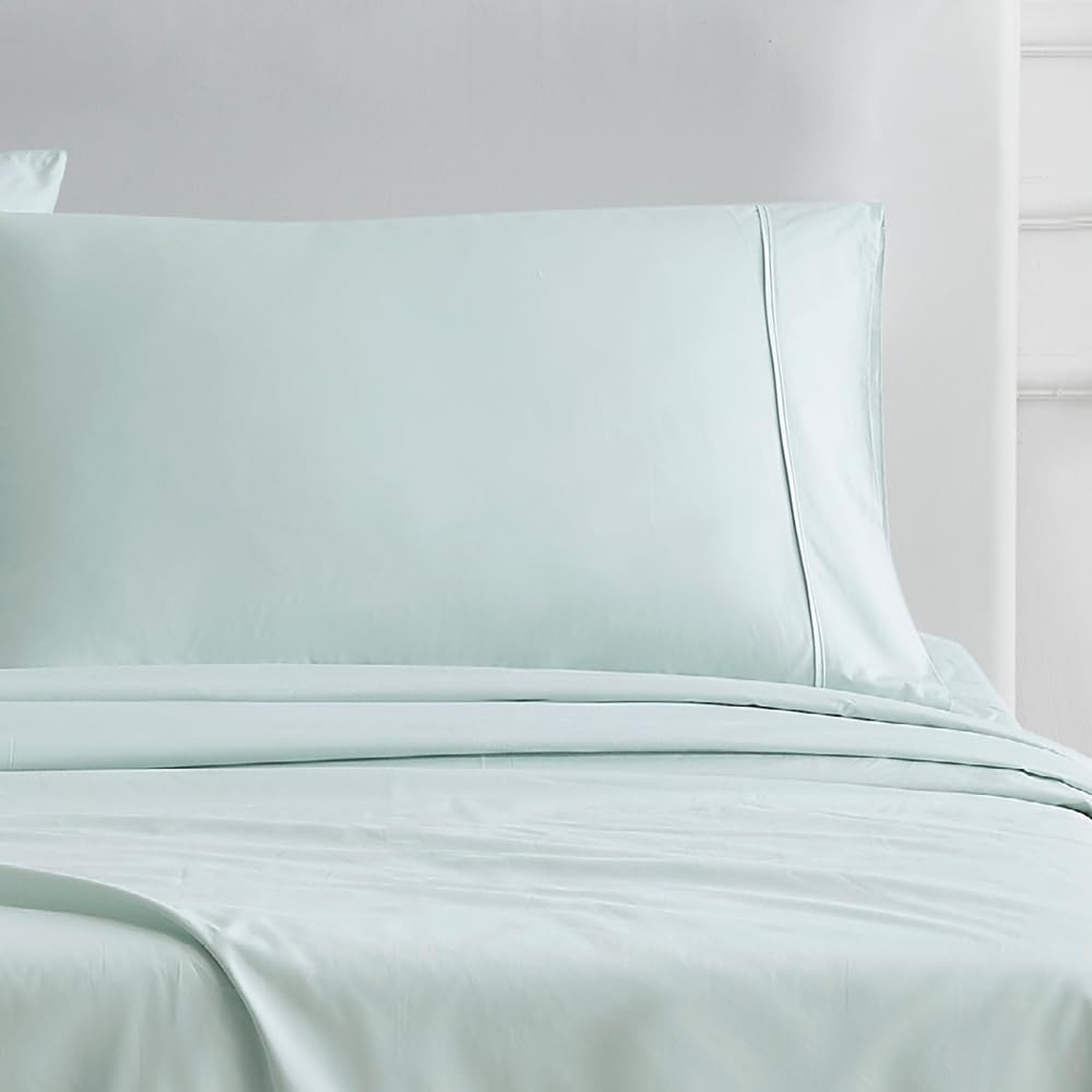 Linen Closet 100% Cotton Pillow Cases Standard Size Set of 2, Sea Green, 400 …