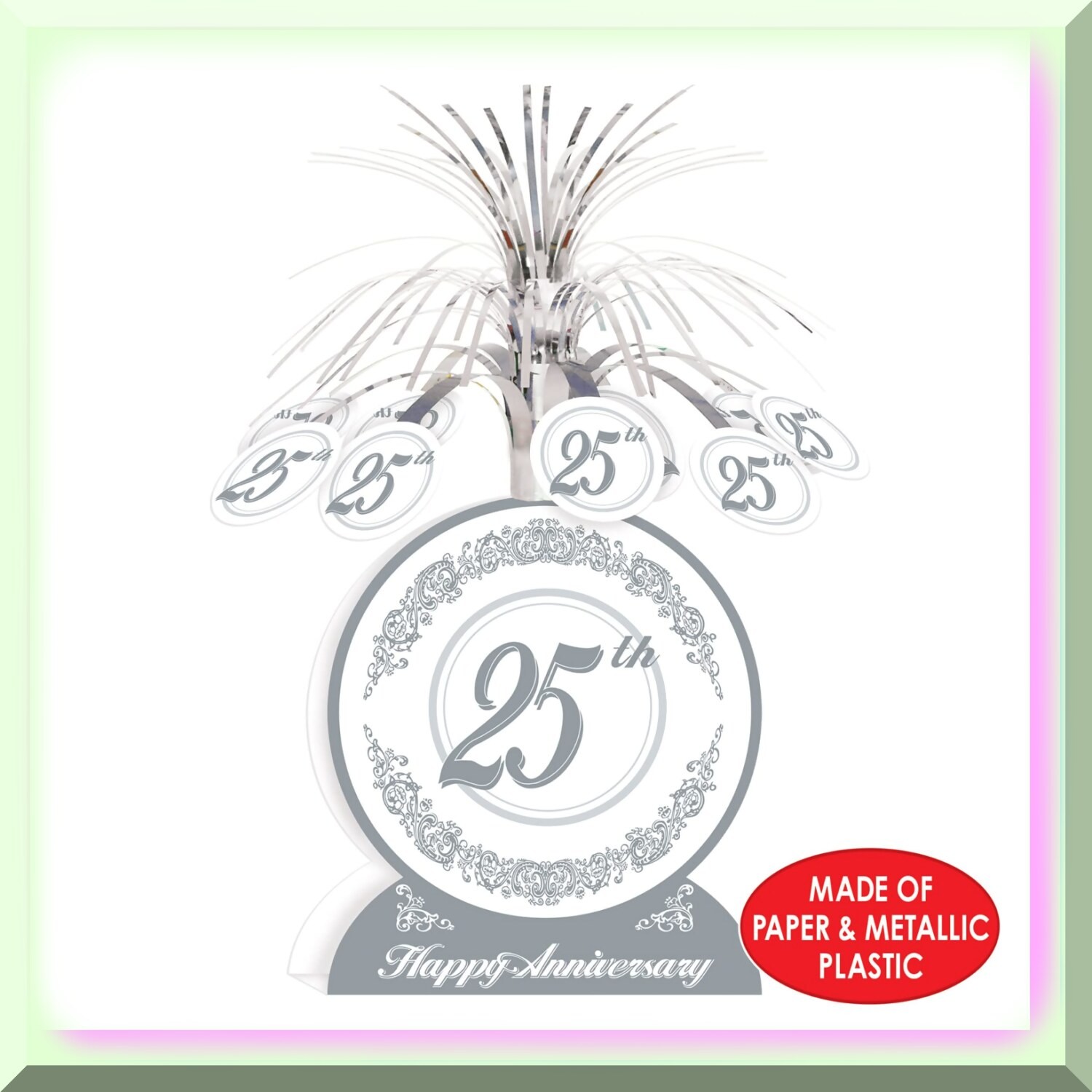 Silver 25th Anniversary Centerpieces Set
