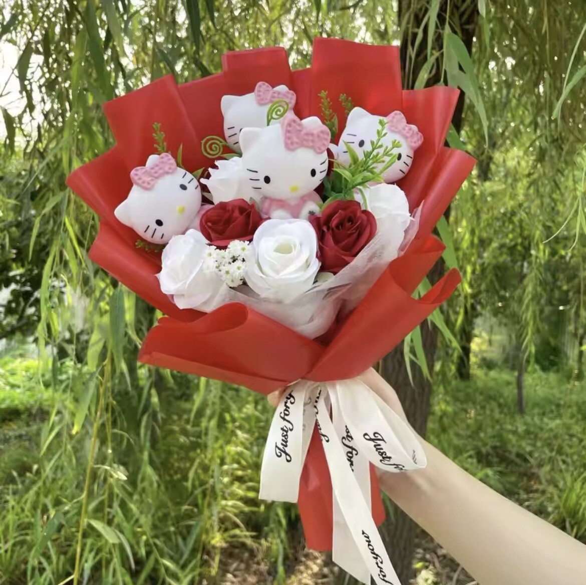 Kawaii Hello Kitty Sanrio Artificial Flower Bouquet Christmas Gift Valentine’s
