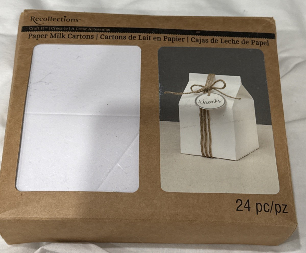 Recollections Craft It White Milk Carton Gift Boxes Lot of 24 New