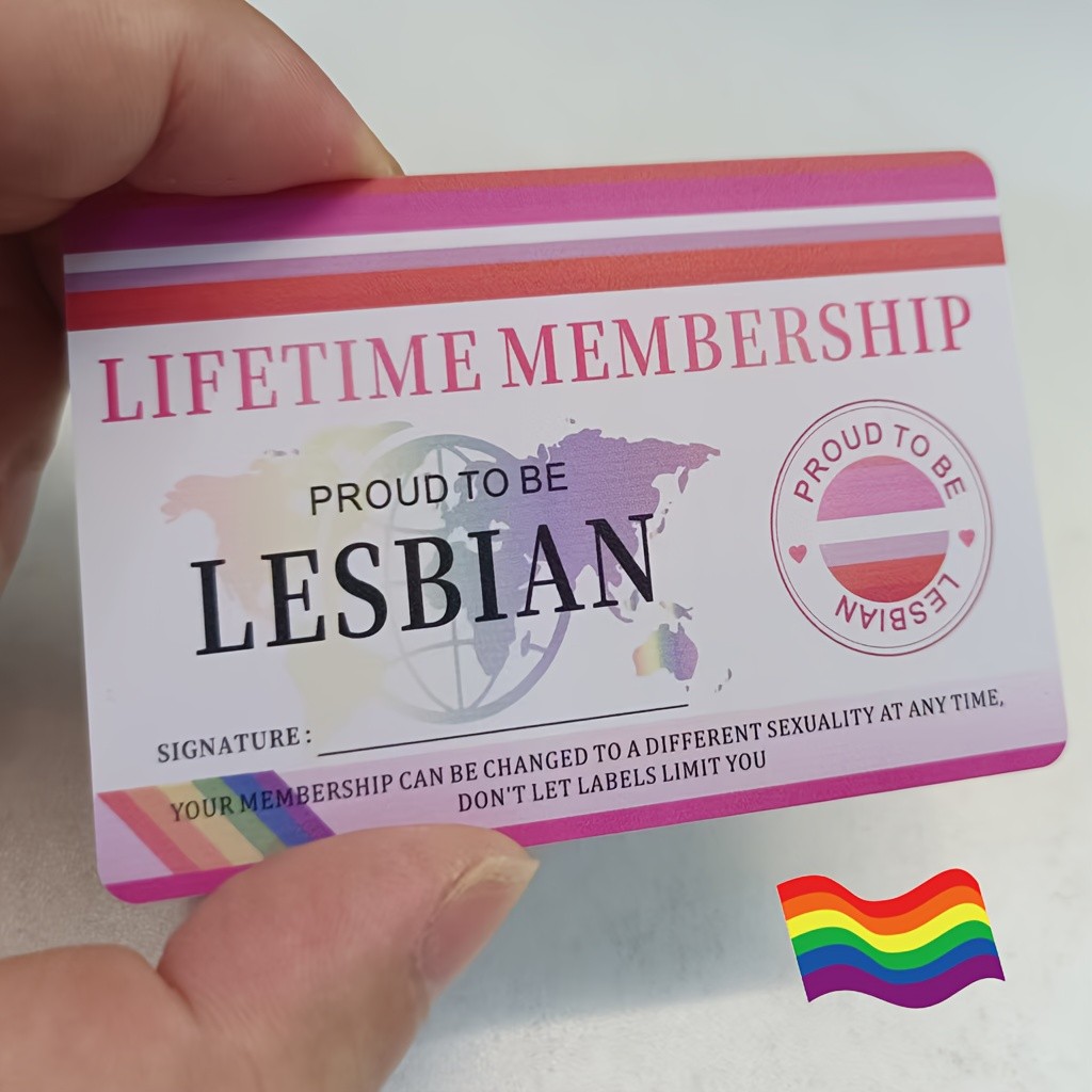 1/3pcs Lesbian Pride Lifetime Membership Card Vibrant PVC Party ID with Respect♤