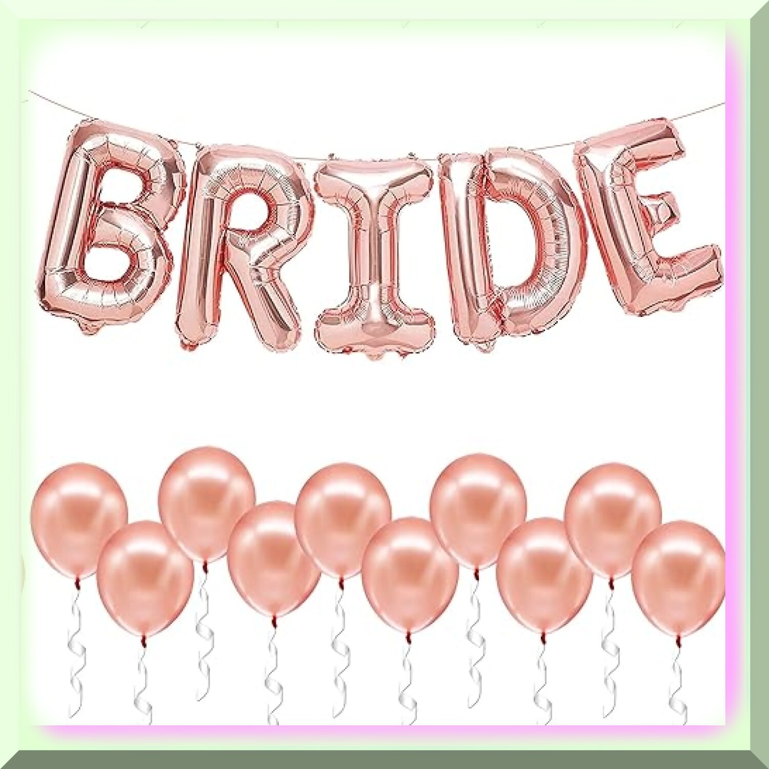 Rose Gold Bride Balloon Set with Latex Balloons