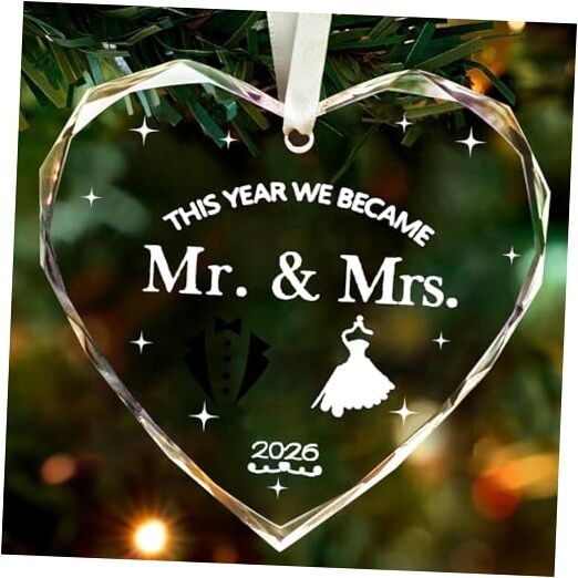 2026 – Gifts for Husbands and Wives of Couples, Brides, Heart-shaped White-1