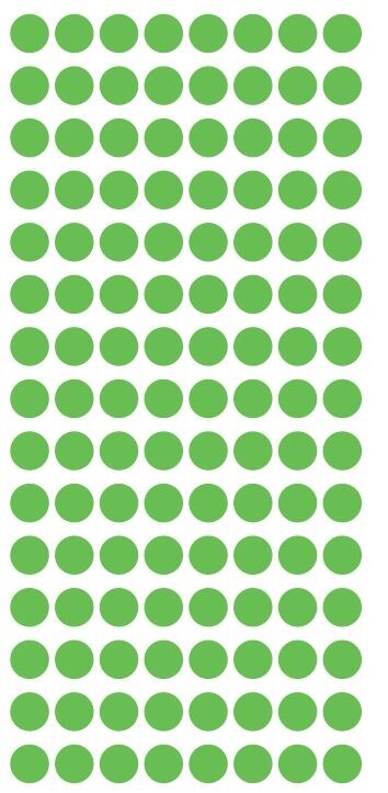 1/4″ Lime Green Dots Round Vinyl Color Code Inventory 1/4 Inch Dot Stickers