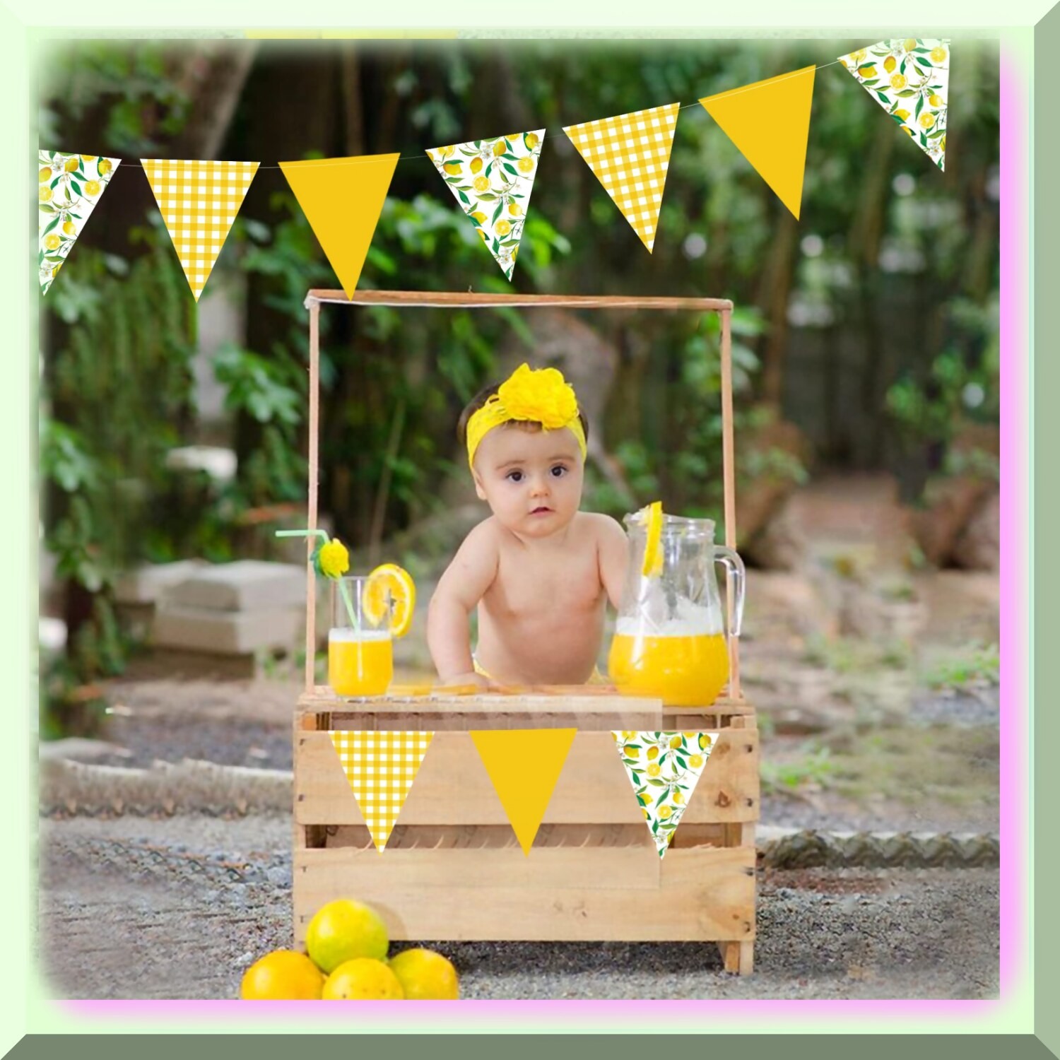Yellow Floral Celebration Banner 44 ft