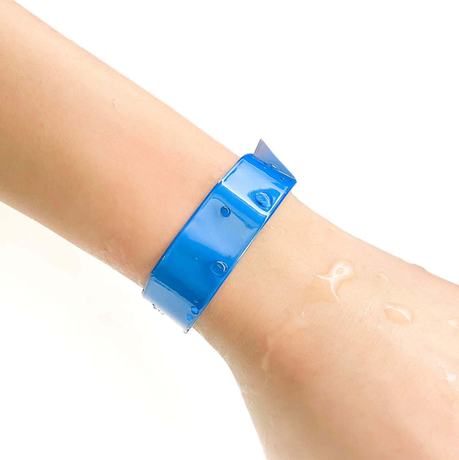 Vinyl Wristbands Neon Blue 100 Pack Plastic for Party Events