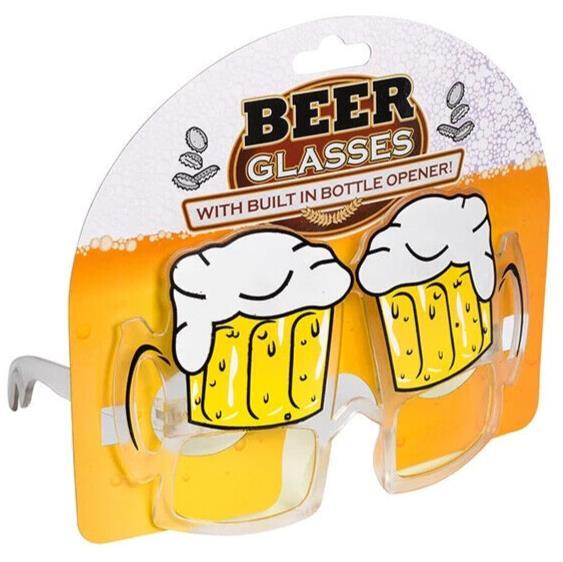 Beer Mug Bottle Opener Glasses – Party Shades Mardi Luau Drinking Sunglasses
