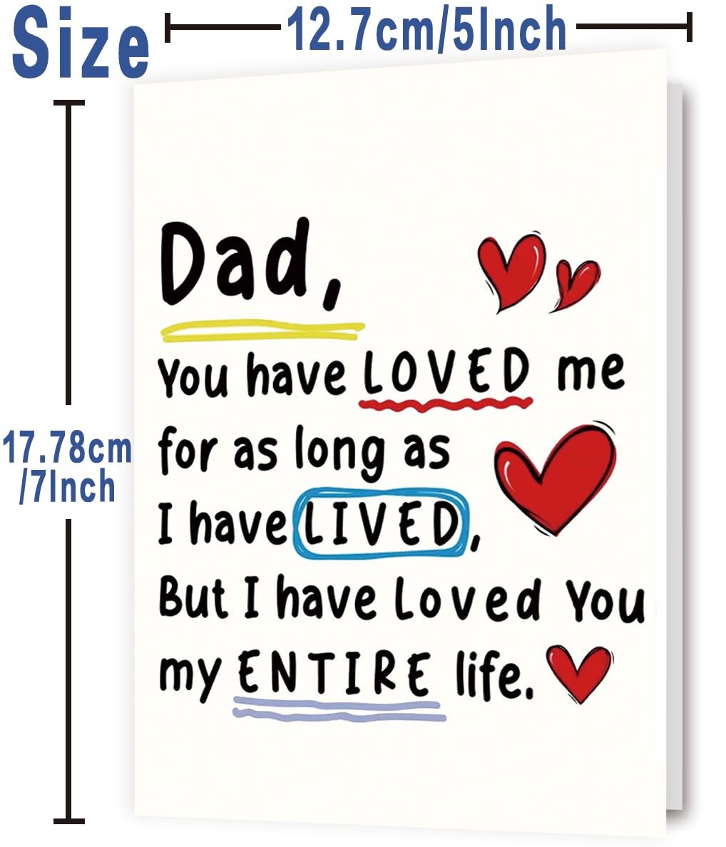 Abeletree Fathers Day Card Gift for Dad from Daughter Son, 7×5 inches, AT-388