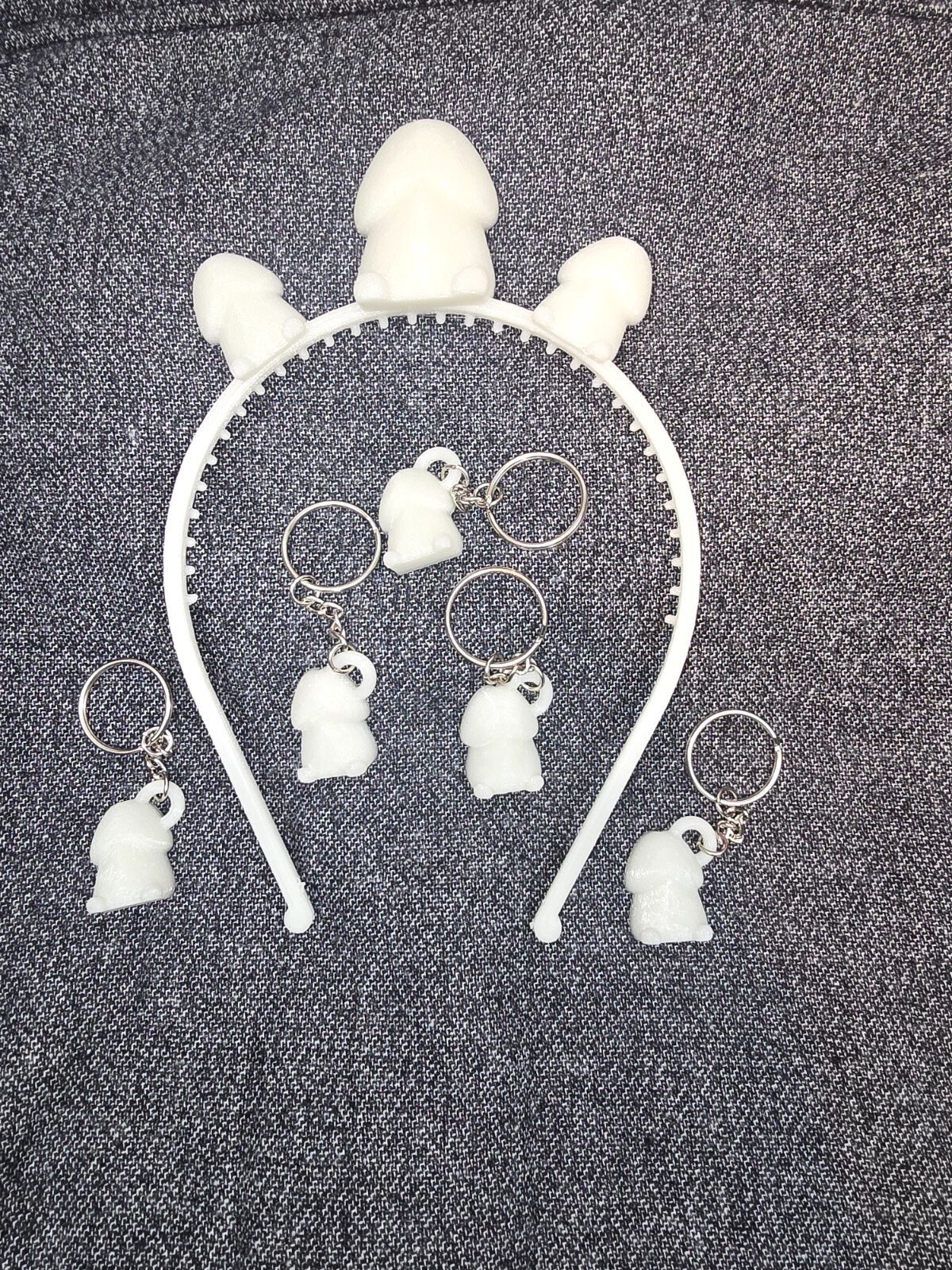 Glow in the Dark Penis Tiara and Keychains Bachelorette Party Favors,