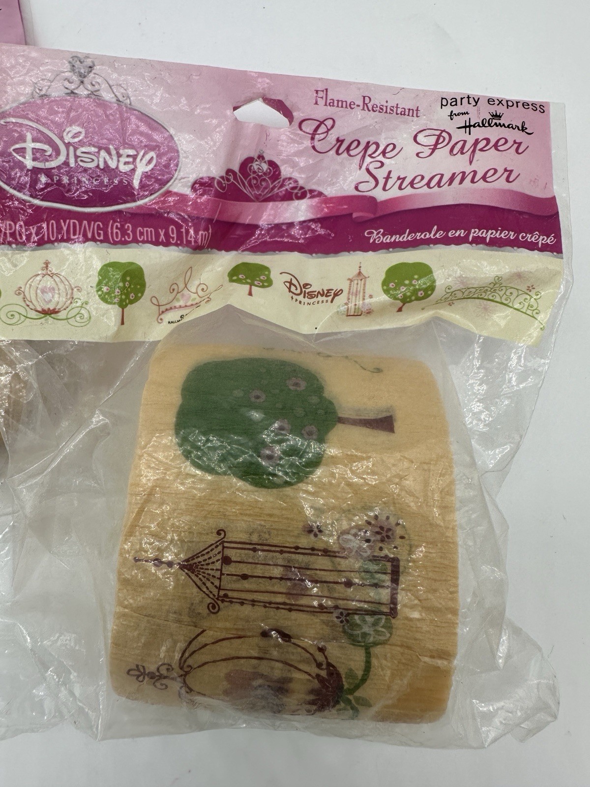 VTG 2 packs Disney Princess Crepe Paper Streamers Beige Hallmark Party
