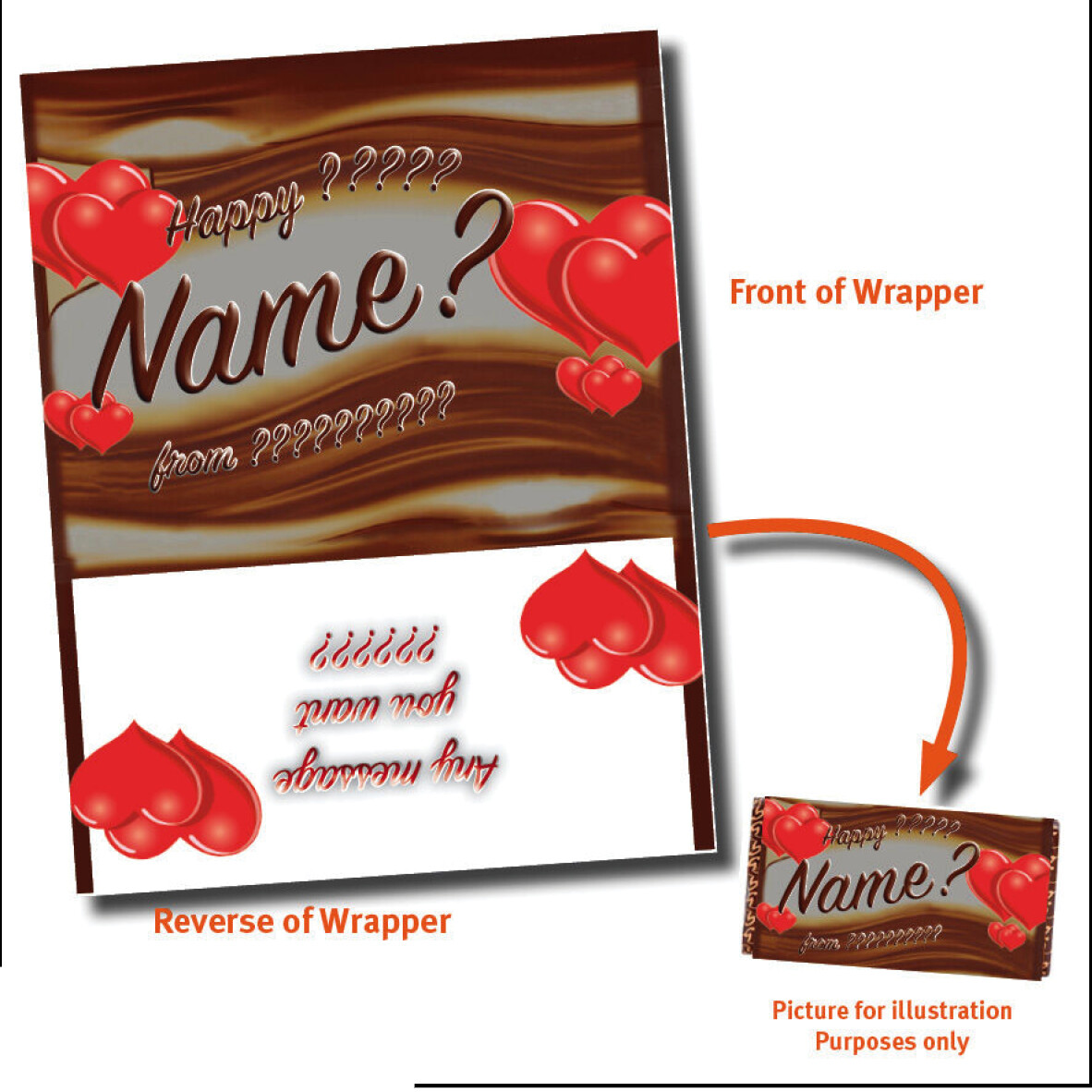 CHRISTMAS PERSONALISED CHOCOLATE BAR WRAPPER fits Galaxy 110g VARIOUS GIFT IDEA