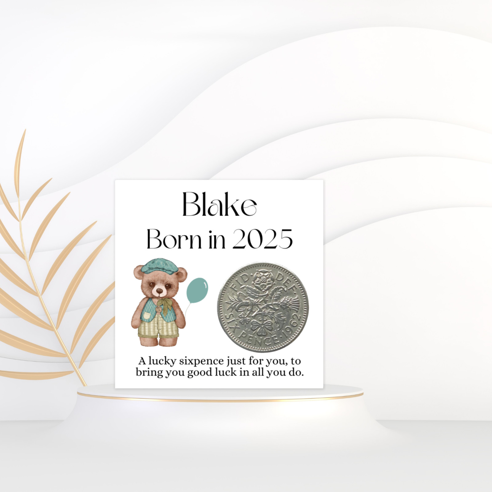 Born In 2025 Gift, Lucky Sixpence Coin, New Parents Gift, New Baby
