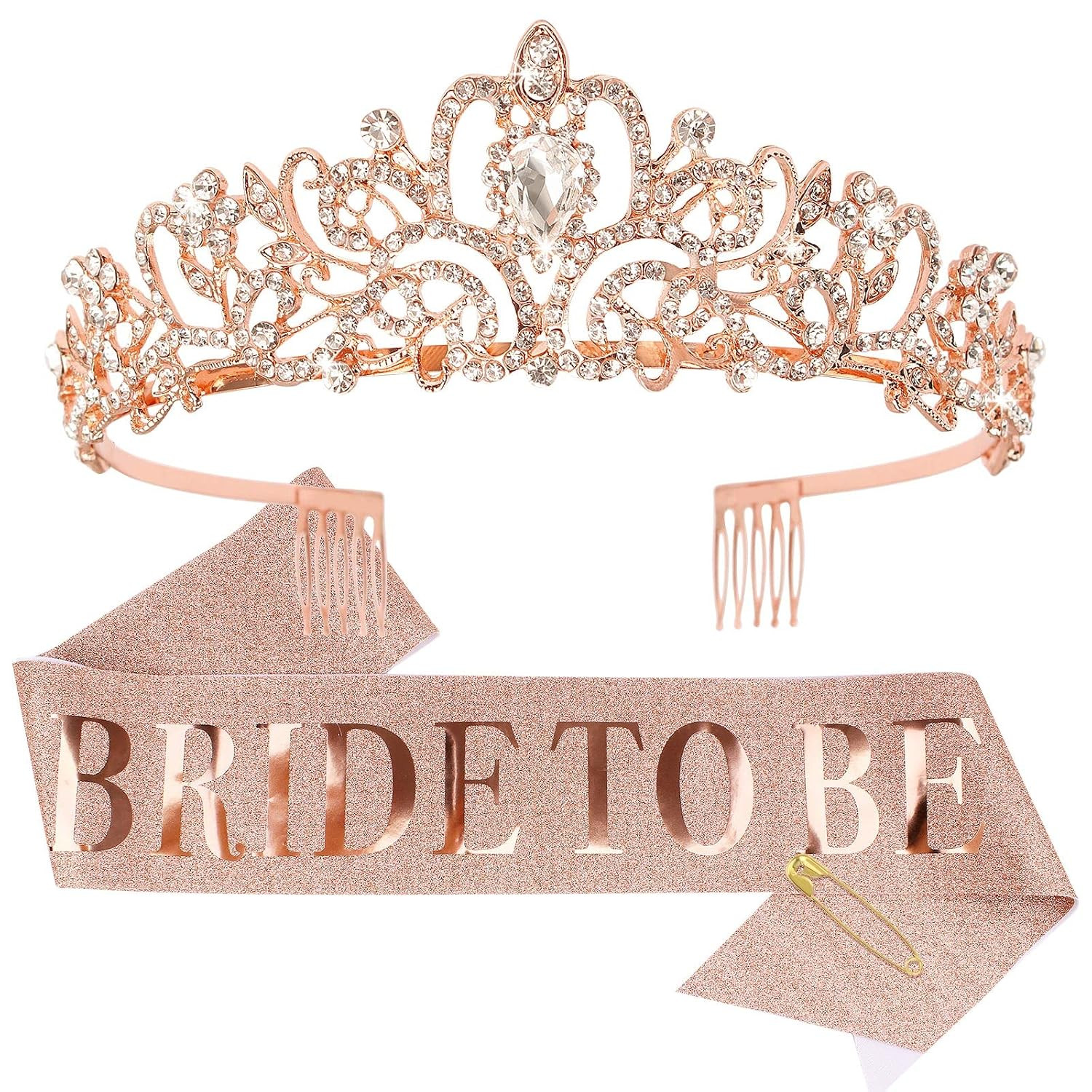 Bachelorette Party Favors – Bride to Be Sash & Bride Crown Set, Bridal Sashes Cr
