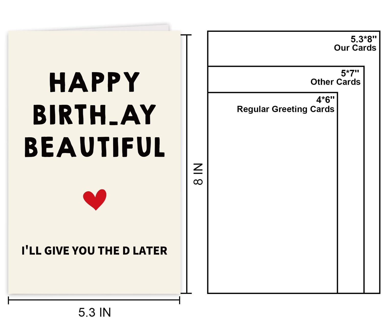 Qamza Naughty Adult Birthday Card for Wife 8″ x 5.3″ / 20.32cm x 13.46cm, #4