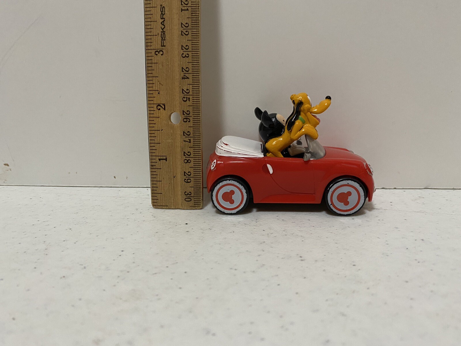 DecoPac Mickey Mouse and Pluto in Rolling Red Car Cake Topper Disney