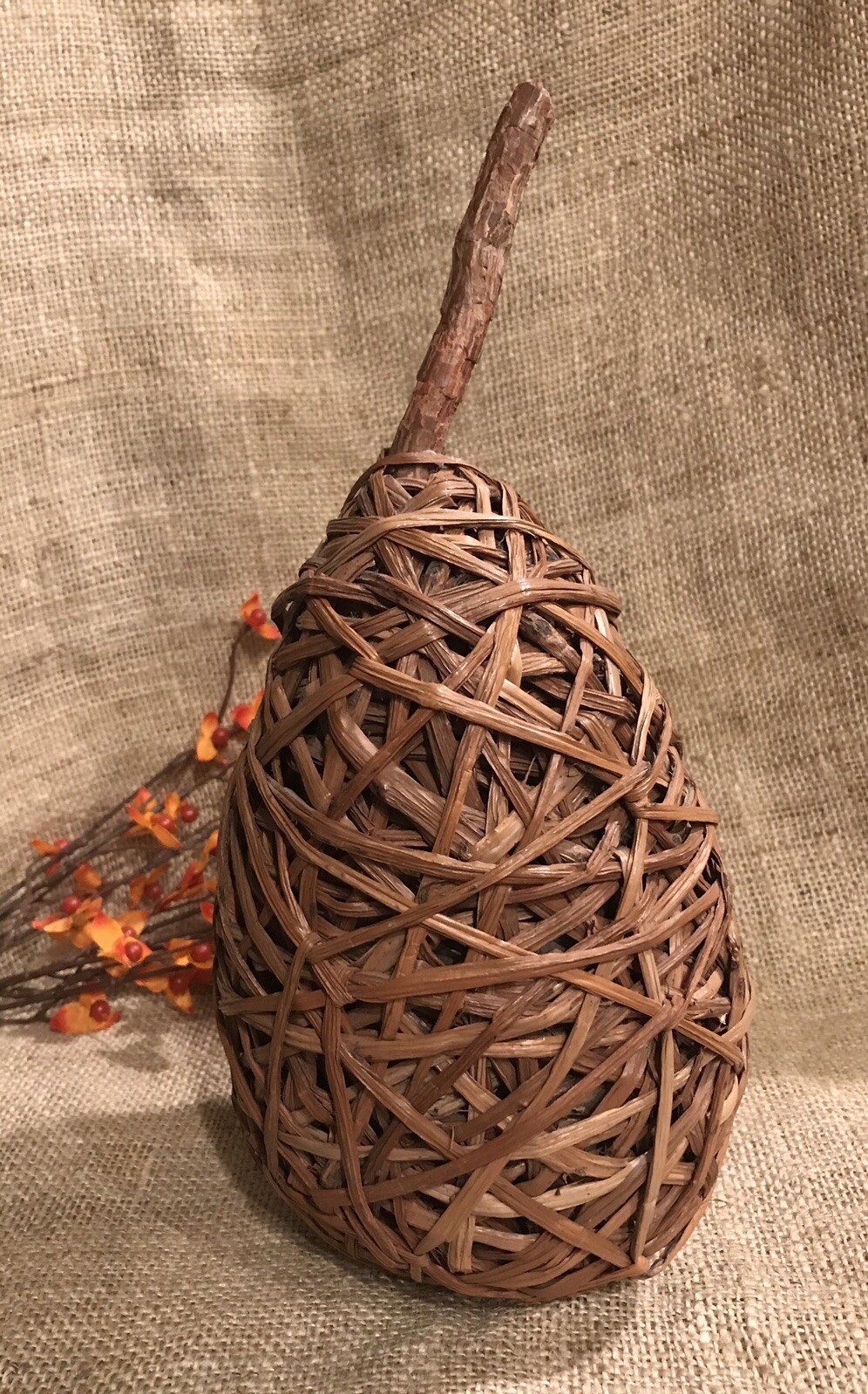 Natural 12” Woven Twig Pear Dimensional Figurine~Fall Home Decoration Decor