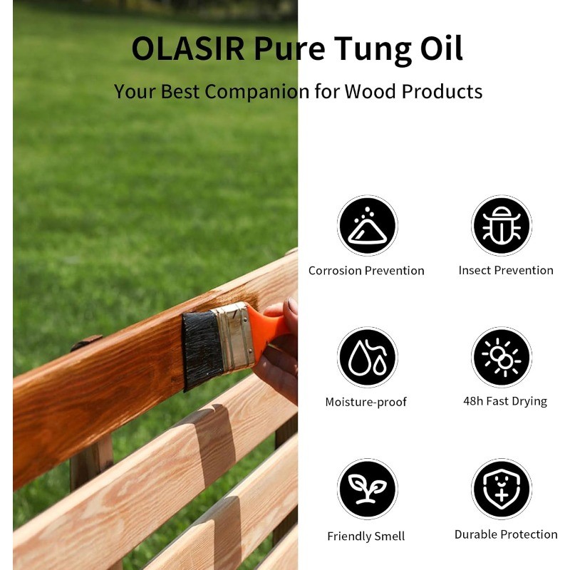 1 Gallon 100% Pure Tung Oil for Wood Finishing 128 oz Natural Food Grade Safe