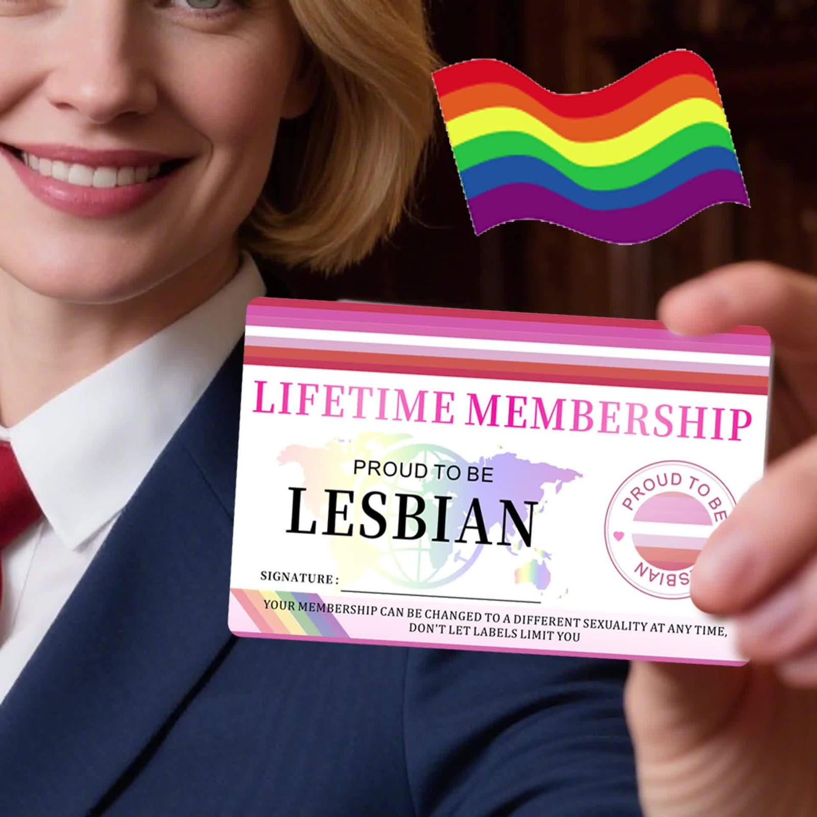 1/3pcs Lesbian Pride Lifetime Membership Card Vibrant PVC Party ID with Respect♤