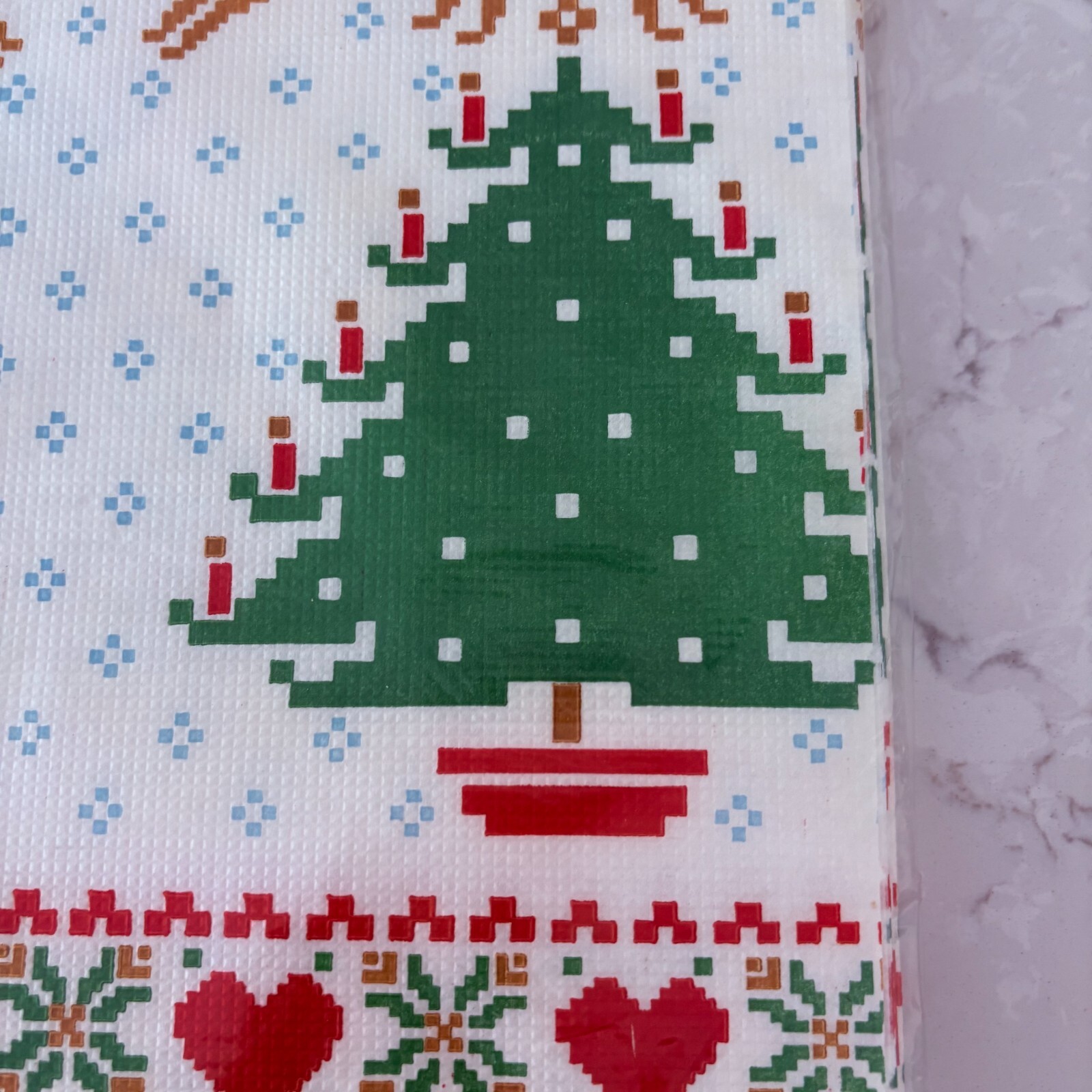 VTG Artfaire Christmas Table Cover Trees & Reindeer Paper Tablecloth 54″ x 96″