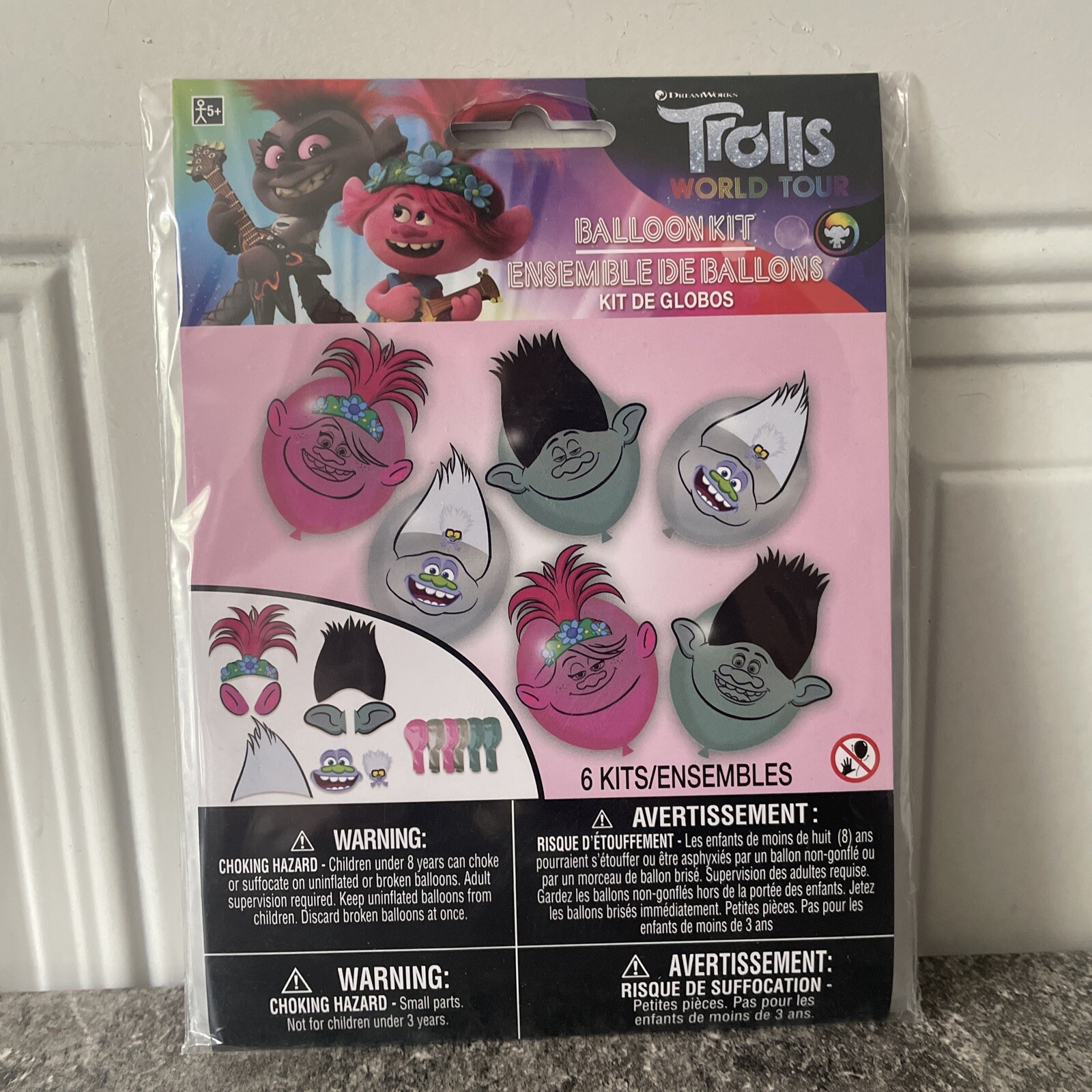 Trolls World Tour 12” Balloon Kit With Add On Adhesive | Pack of 6