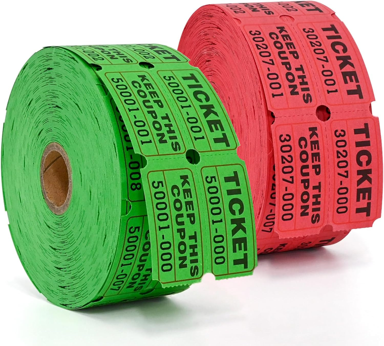 4000Pcs (2000 Pairs) Raffle Tickets Double Roll, 50/50 Stub Tickets with Cons…