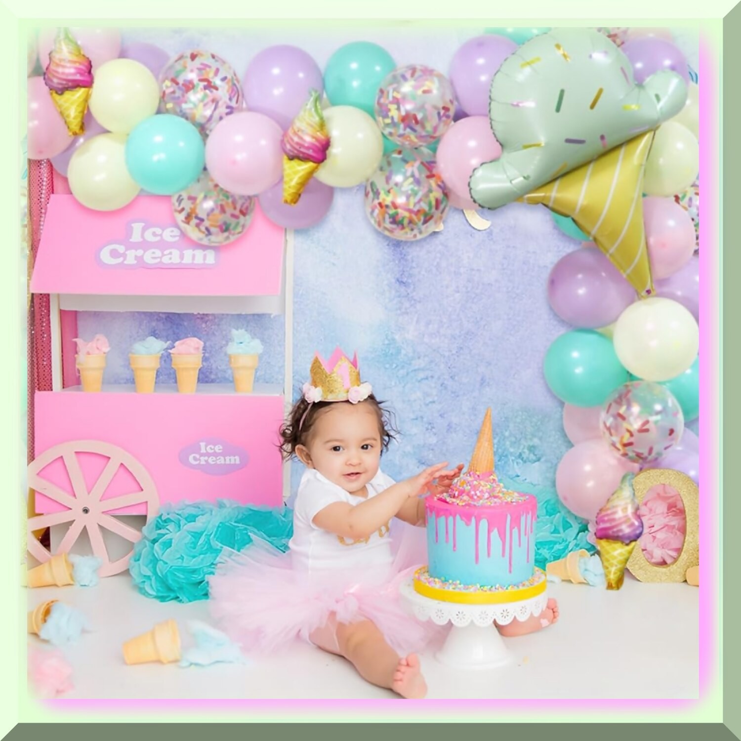 Sweet Creamy Ice Cream Balloon Garland