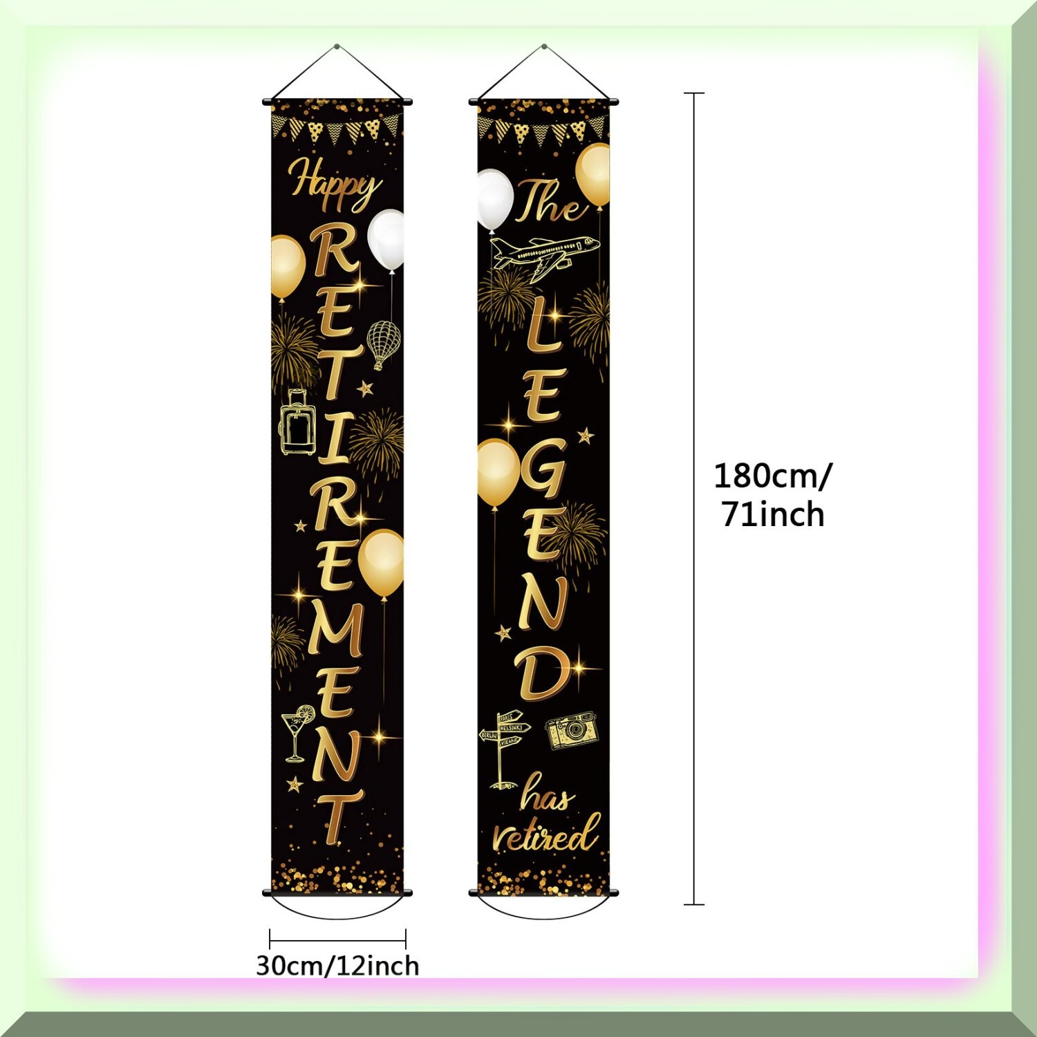 Retirement Door Banner 71×12 Fabric Reusable