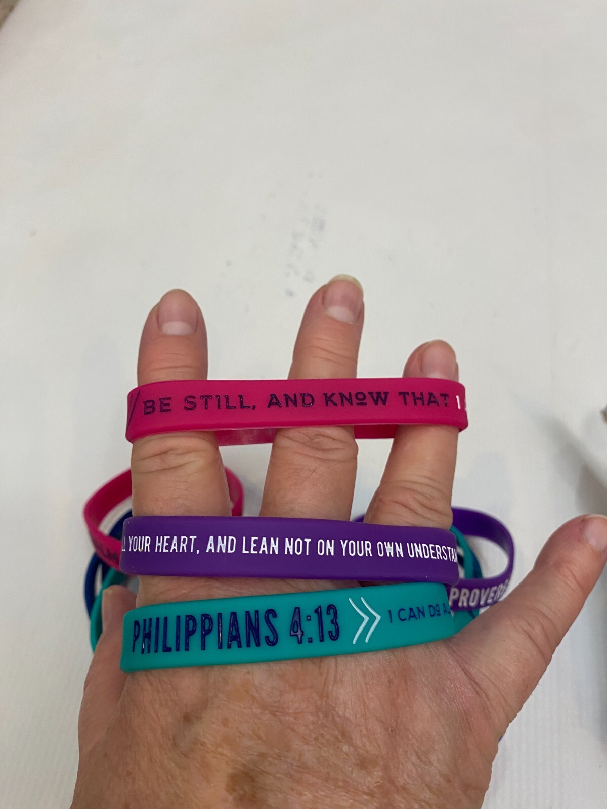Inspirational Wristbands Religious 12 Pcs Unisex Silicone Rubber Bracelet
