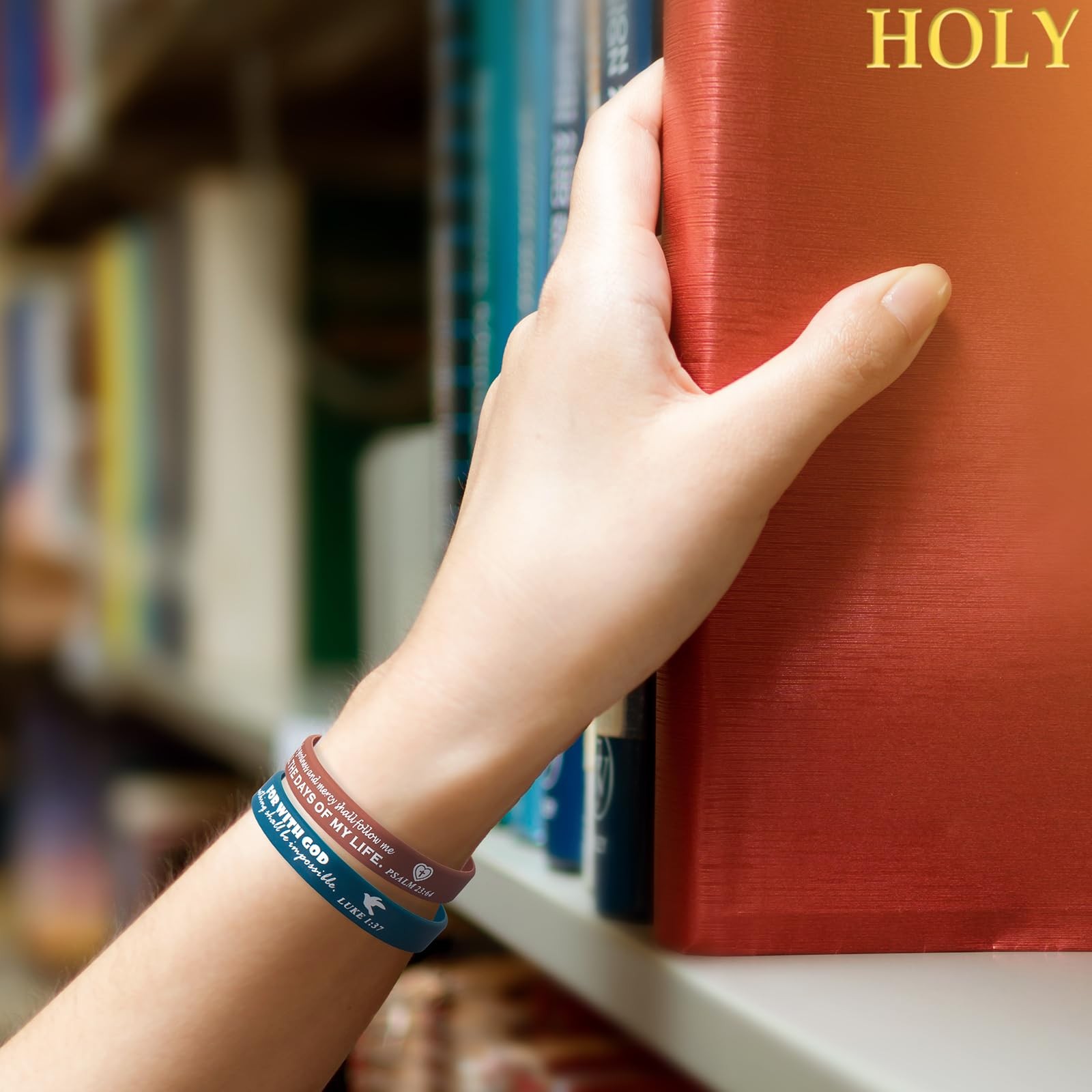 20P Religious Silicone Wristbands Bulk Bible Rubber Bracelets Faith Hope Beli…