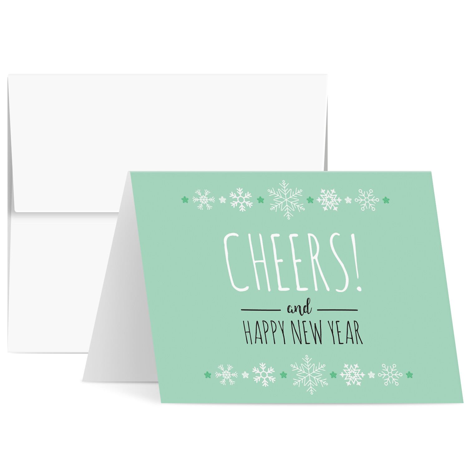 2024 Cheers Happy New Year Holiday Greeting Cards and Envelopes, A2 Size, 25 Qty