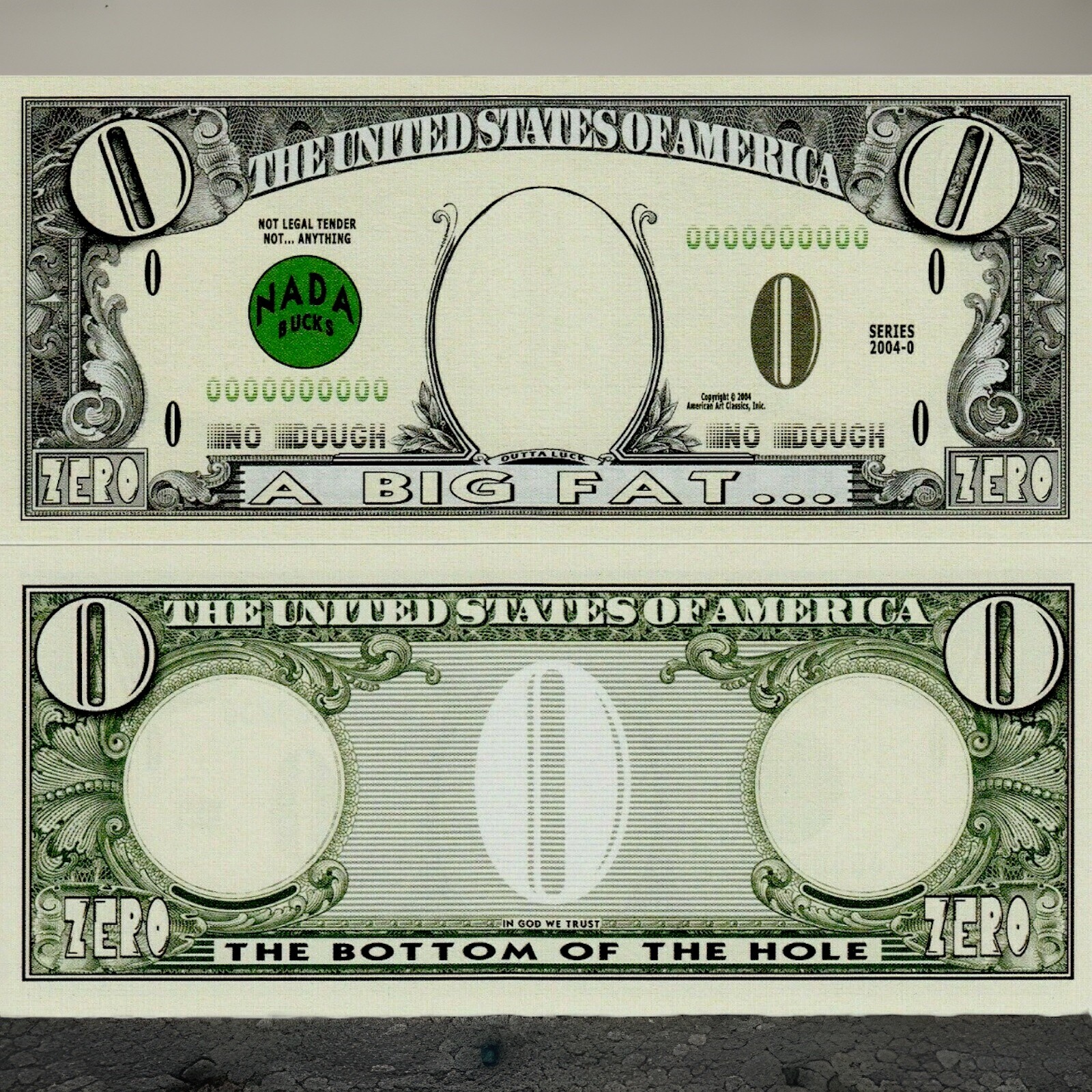 10x ZERO 0.00 Dollar Worthless Novelty Fake Play Bills – Funny Gag Joke