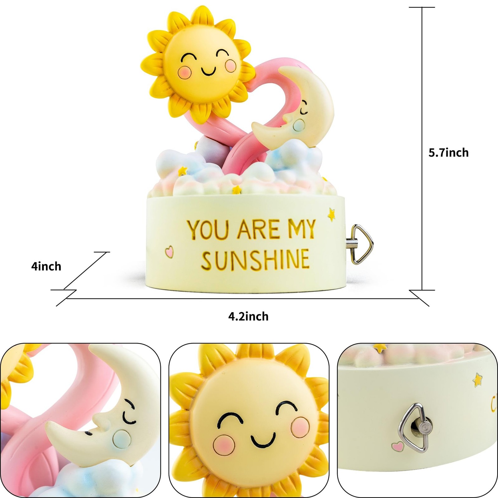 You are My Sunshine Musical Figurine, Wind-Up Music Box, Romantic Love Gift w…