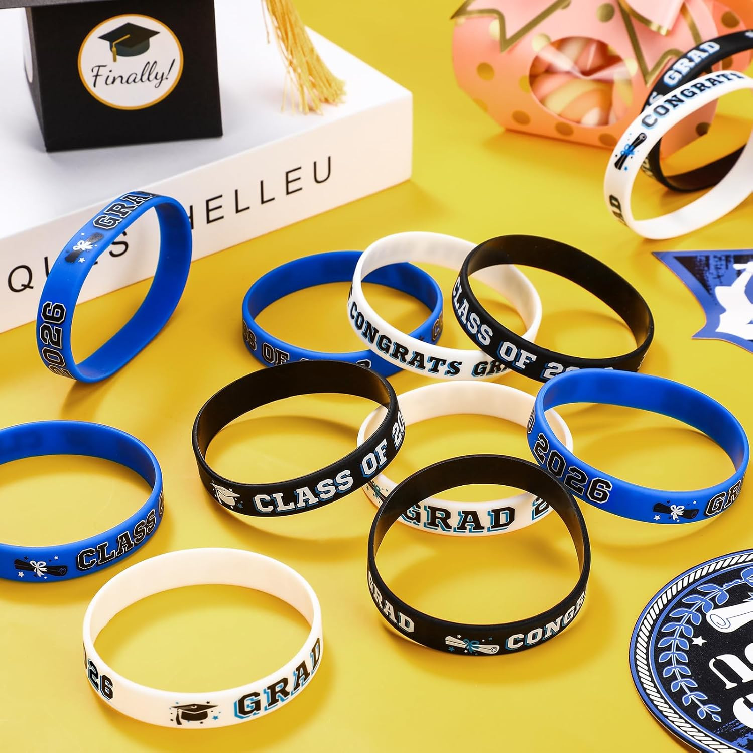 36Pcs Class of 2026 Graduation Silicone Bracelets Congrats Grad Party Favors