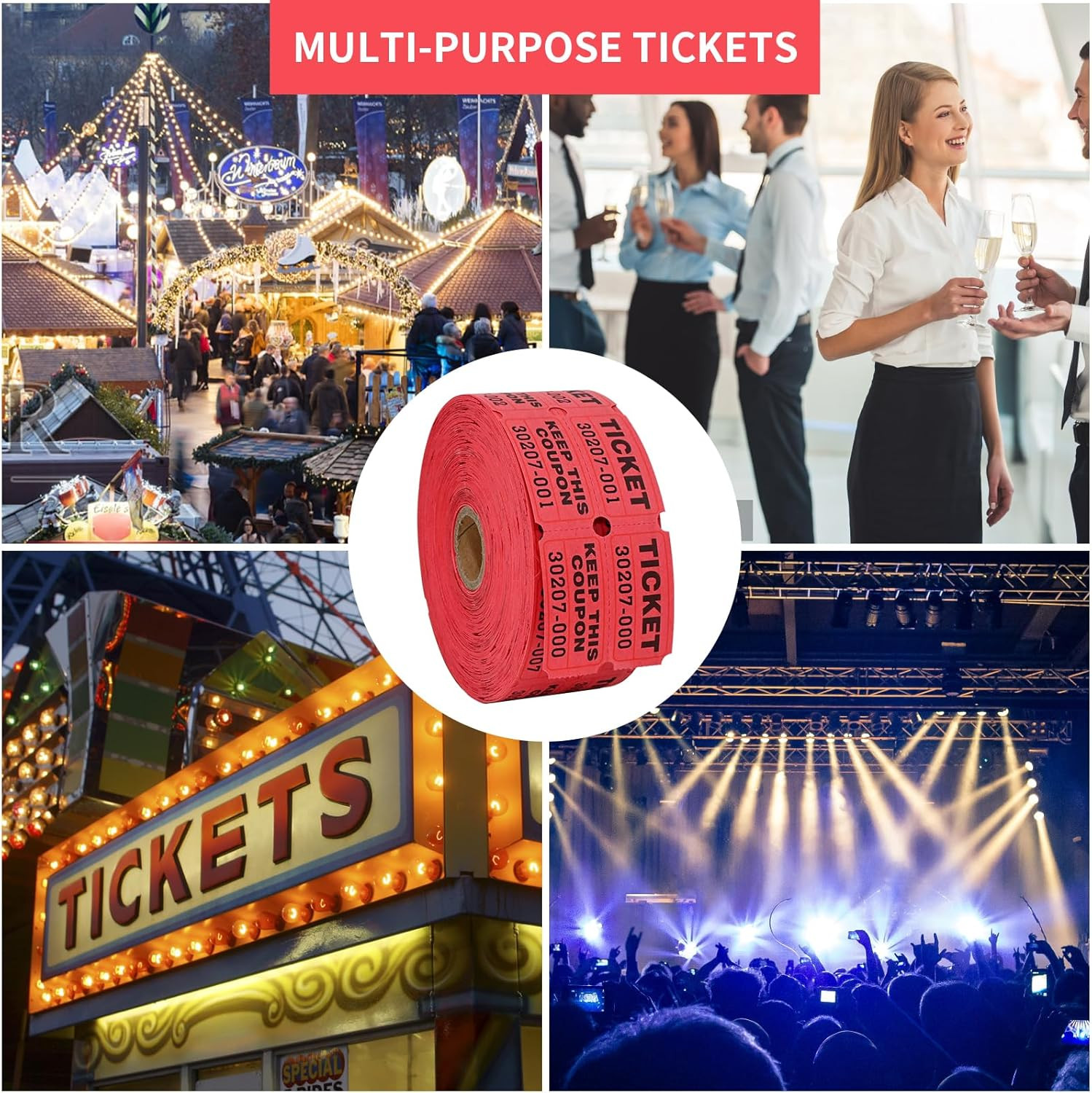 Raffle Tickets Double Rolls 1000 Per Roll 50/50 Raffle Tickets for Events,Car…