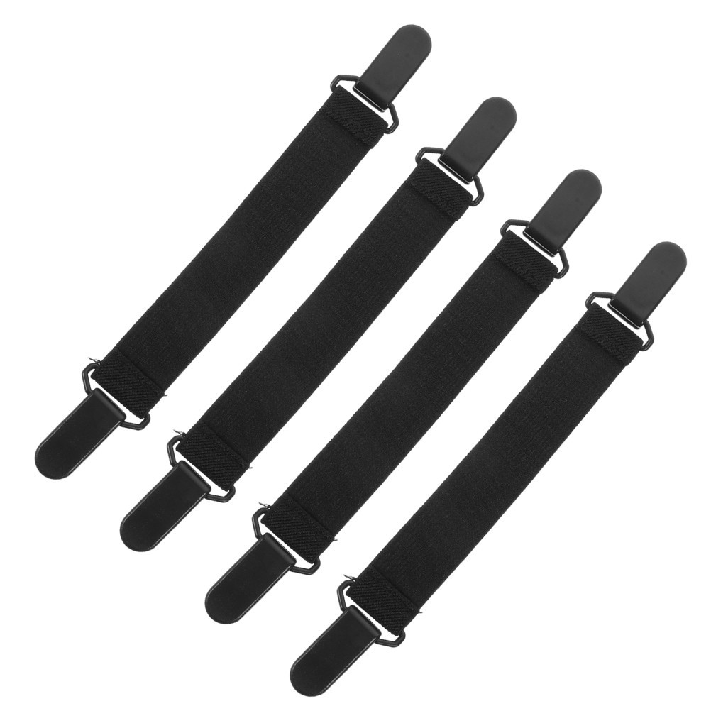 Black Reusable Motorcycle Pant Leg Clips Secure Boot Straps for Outdoor Work