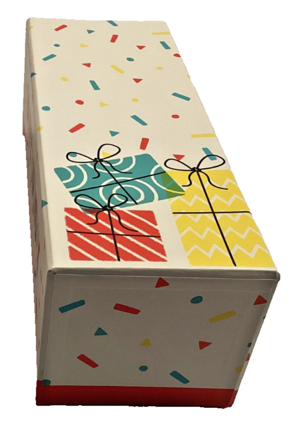 Happy Birthday Gift Present Drawer Box Cardboard Confetti 9″ x 3.5″ x 3.5″