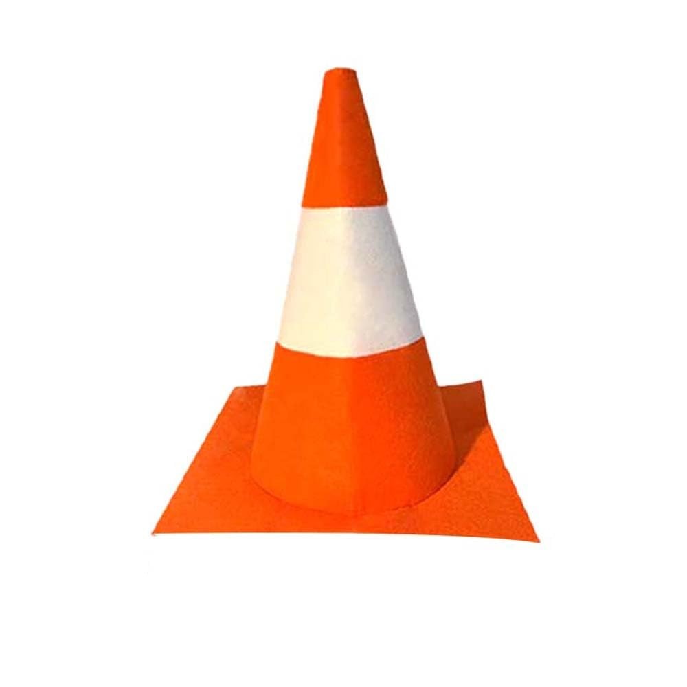 Orange Traffic Cone Hat for Adults – Halloween Costume Accessory for Men & Women